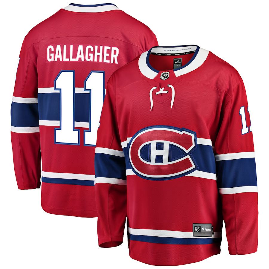 Men Montreal Canadiens #11 Brendan Gallagher Fanatics Branded Red Breakaway Player NHL Jersey